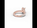 Emerald Cut Aurielle Crown Engagement Ring Rose Gold