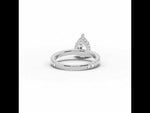 Pear Coronet Diamond Crown Engagement Ring White Gold