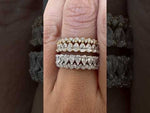 14K Gold Pear Cut & Round Three Quarter Way Eternity Prong Set Lab Grown Diamond Wedding Band Ring