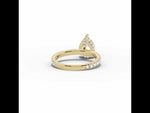 Pear Coronet Diamond Crown Engagement Ring Yellow Gold