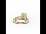 Round Aurielle Crown Engagement Ring Yellow Gold