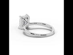 Emerald Cut Lustre Hidden Halo Solitaire White Gold