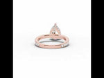 Pear Coronet Diamond Crown Engagement Ring Rose Gold