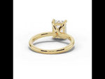 Emerald Cut Lustre Hidden Halo Solitaire Yellow Gold