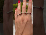 14K White Gold Ruby And Diamond Stacking Bar Ring