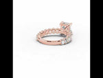 Asscher Aurielle Crown Engagement Ring Rose Gold