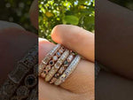 14K Gold Black Diamond & Diamond Art Deco Stacking Ring