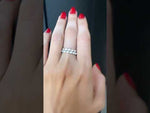 14K Gold Oval Cut Three Quarter Way Eternity East West Floating Set Lab Grown Diamond Wedding Band Ring