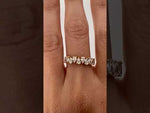 14K Gold Pear Cut Halfway Alternate Modern Prong Set Lab Grown Diamond Wedding Band Ring