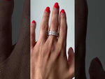 14K Gold Emerald Cut Halfway Eternity Prong Set Lab Grown Diamond Wedding Band Ring