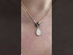 14K Yellow Gold Gold Pave Diamond Tear-Drop Shape Drop Pendant