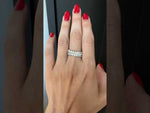 14K Gold Pear Cut Halfway Eternity Modern Prong Set Lab Grown Diamond Wedding Band Ring