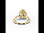 Pear Nova Halo Engagement Ring Yellow Gold