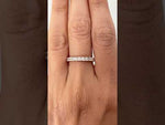 14K Gold Ascher Cut Halfway Eternity Prong Set Lab Grown Diamond Wedding Band Ring