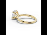 Oval Lustre Hidden Halo Solitaire Yellow Gold