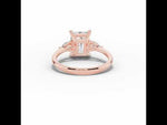 Vionne Radiant Three-Stone Engagement Ring Rose Gold