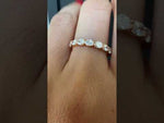 14K Gold Oval Cut Halfway Eternity East West Prong Set Lab Grown Diamond Wedding Band Ring