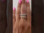 14K Gold Alternating Pear Cut Three Quarter Way Eternity Milgrain Bezel Set Lab Grown Diamond Wedding Band Ring