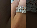 14K Gold Oval Cut Three Quarter Way Eternity Half Bezel Set Lab Grown Diamond Wedding Band Ring
