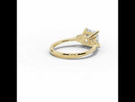 Vionne Asscher Three-Stone Engagement Ring Yellow Gold