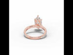 Marquise Coronet Diamond Crown Engagement Ring Rose Gold