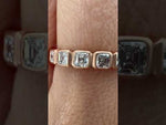 14K Gold Ascher Cut Three Quarter Way Eternity Bezel Set Lab Grown Diamond Wedding Band Ring