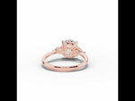 Vionne Oval Three-Stone Engagement Ring Rose Gold