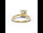 Cushion Lustre Hidden Halo Solitaire Yellow Gold