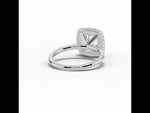 Cushion Nova Halo Engagement Ring White Gold
