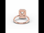 Emerald Cut Nova Halo Engagement Ring Rose Gold
