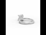 Asscher Coronet Diamond Crown Engagement Ring White Gold