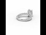 Emerald Cut Aurielle Crown Engagement Ring White Gold