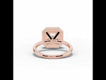 Asscher Nova Halo Engagement Ring Rose Gold