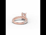 Radiant Aurielle Crown Engagement Ring Rose Gold