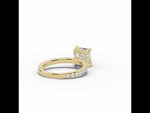 Asscher Coronet Diamond Crown Engagement Ring Yellow Gold