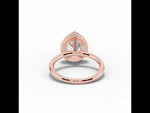 Pear Nova Halo Engagement Ring Rose Gold
