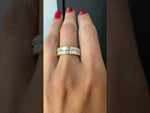14K Gold Emerald Cut Halfway East West Eternity Prong Set Lab Grown Diamond Wedding Band Ring