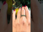 14K Diamond & Emerald Vintage Deco Stacking/Wedding Ring