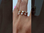 14K Gold Ascher Cut Three Quarter Way Eternity Bezel Set Lab Grown Diamond Wedding Band Ring