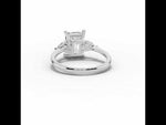 Vionne Radiant Three-Stone Engagement Ring White Gold