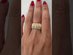 14K Gold Wide Diamond Dome Ring
