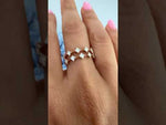 14K Gold Ascher Cut Halfway Eternity Prong Set Lab Grown Diamond Wedding Band Ring