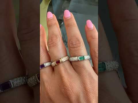 14K Gold Diamond & Emerald-cut Pink Sapphire Ring