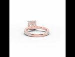 Cushion Coronet Diamond Crown Engagement Ring Rose Gold
