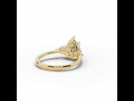 Vionne Pear Three-Stone Engagement Ring Yellow Gold
