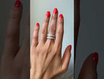 14K Gold Oval Cut Halfway Eternity Half Bezel Set Lab Grown Diamond Wedding Band Ring