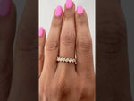 14K Gold Pear Cut Three Quarter Way Tilted Eternity Modern Prong Set Lab Grown Diamond Wedding Band Ring