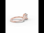 Oval Coronet Diamond Crown Engagement Ring Rose Gold