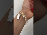 18K Gold Black Pearl Bangle