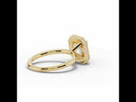 Asscher Nova Halo Engagement Ring Yellow Gold